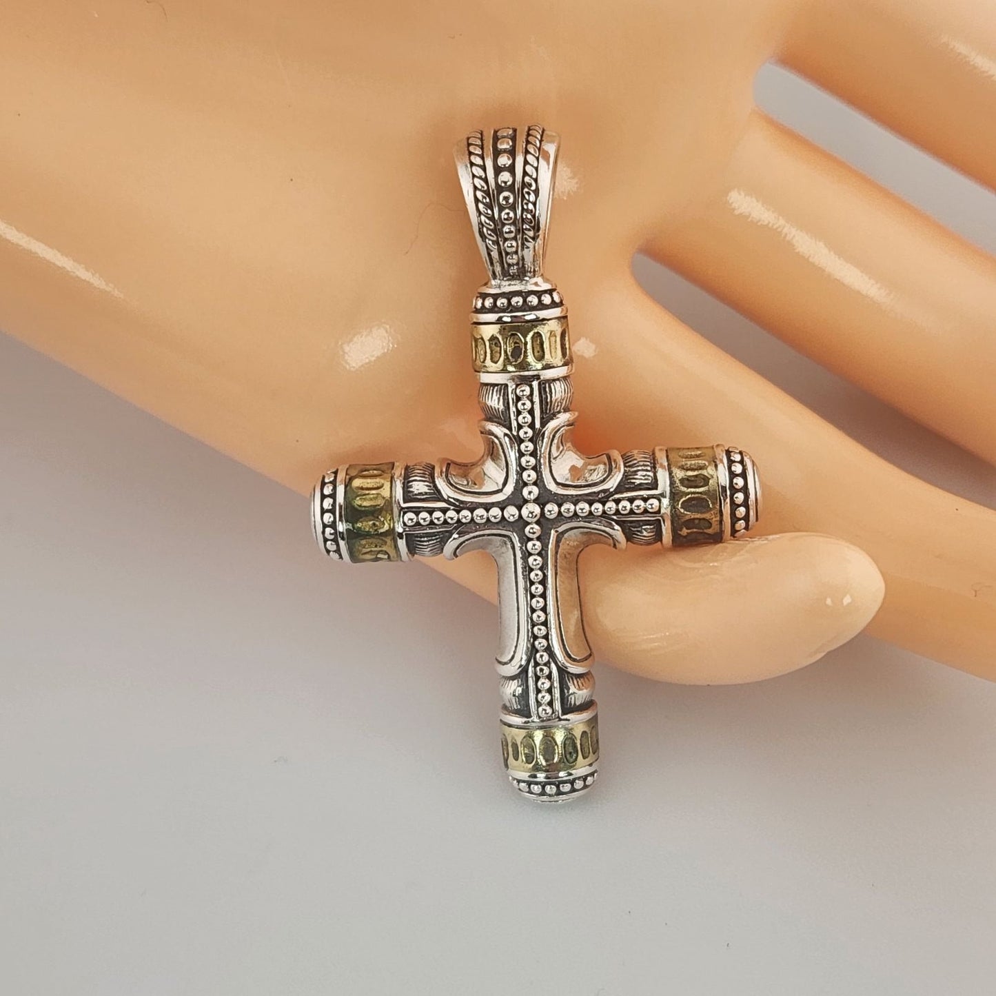 Konstantino Sterling Silver 925 & Bronze Large Cross Pendant