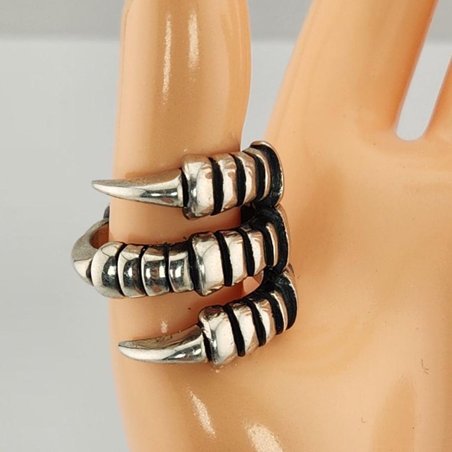 King Baby Sterling Silver Raven Claw Ring Men's Size 11