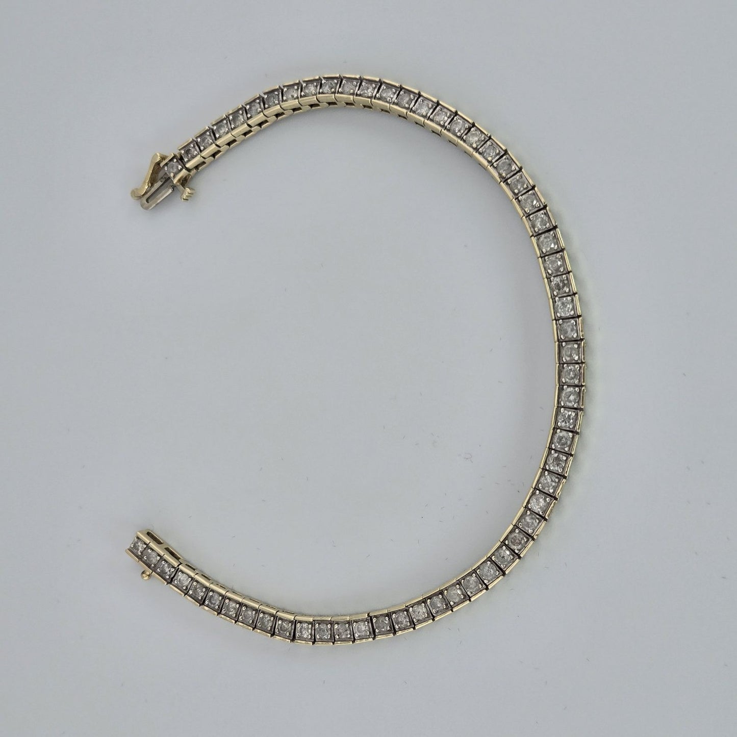 10K Yellow Gold 3ctw I2 Diamond Tennis Bracelet 7.5" Signed Jafa