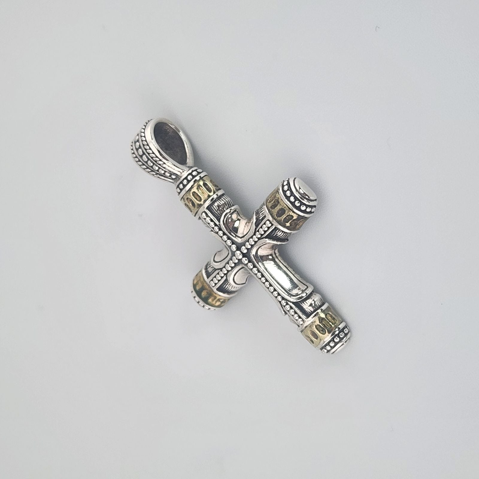 Konstantino Sterling Silver 925 & Bronze Large Cross Pendant