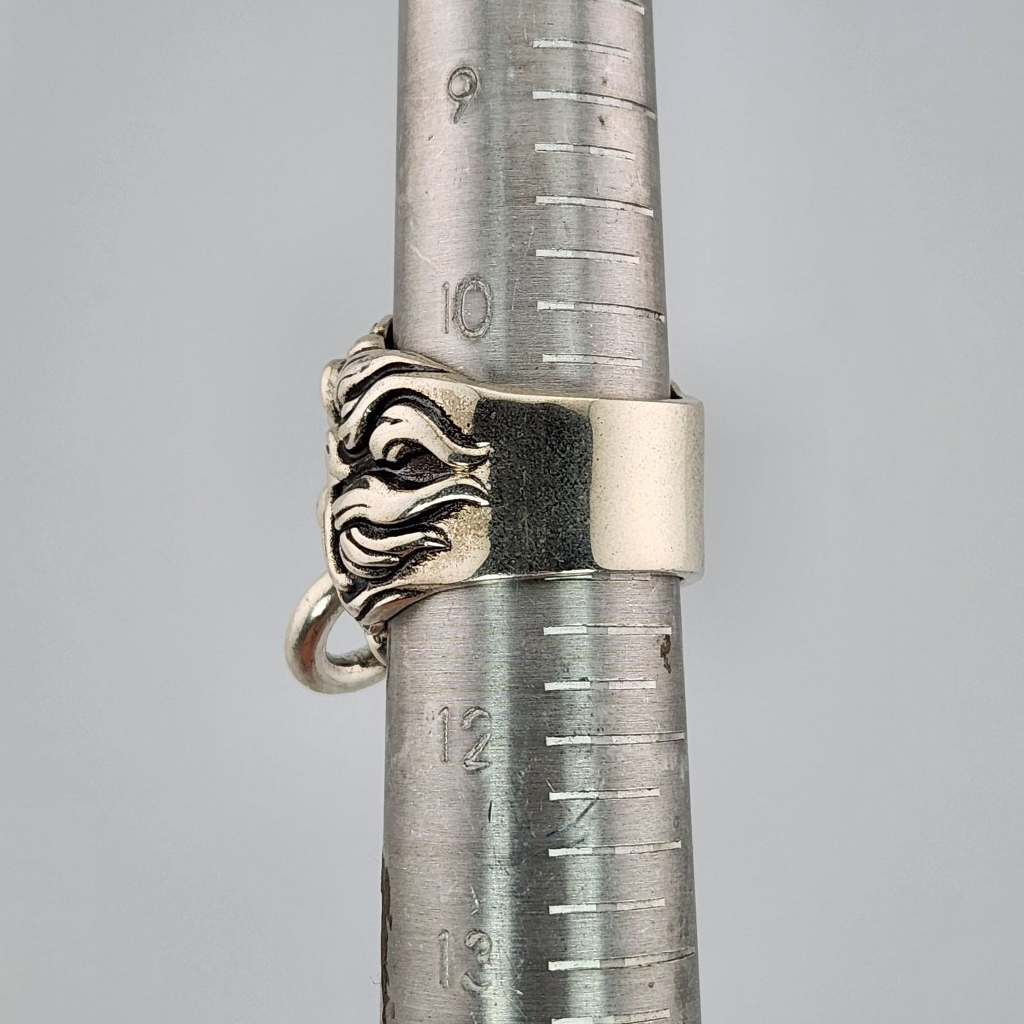 King Baby Sterling Silver Lion Head Ring Men's Size 10.75